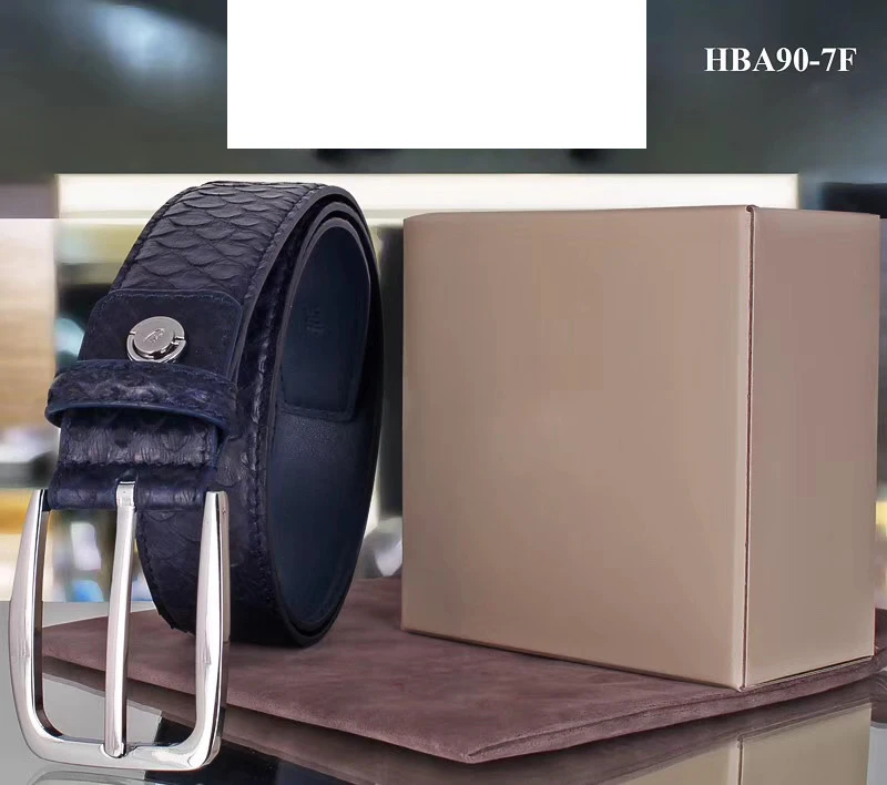 Navy Blue Пояс миллионера змеиной кожи для мужчин Новая мода Бизнес Англия сплав Пряжка высокое качество большой размер 105-130 см - Цвет: Navy Blue