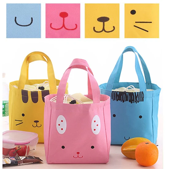 

1Pcs snack pack canvas Insulated Cooler lunch bag lunch box Lovely Picnic Warm Bag