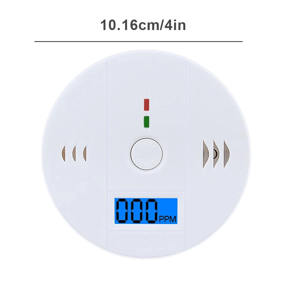 

85dB Siren Carbon Monoxide Detector 3x 1.5V AA Batteries Operated Fire Alarm Fast Detects Fires Digital Carbon Detector Alarm