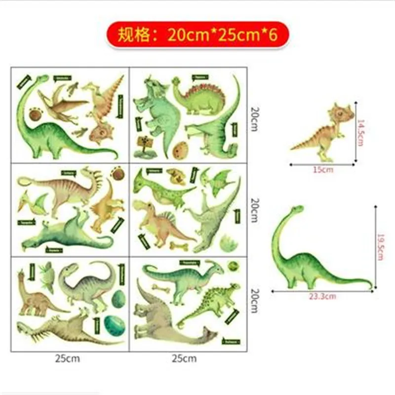 

Luminous Dinosaur Wall Sticker Kid Room Decoration Glow In The Dark Boy Bedroom Dinosaur Fluorescent Sticker Autocollants Muraux