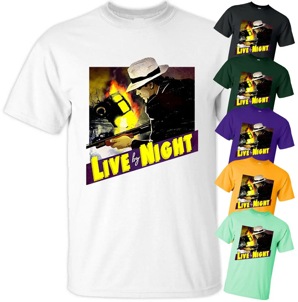 Live By Night V1 бен Аффлек фильм плакат Футболка белый черный все размеры S 5Xl|Мужские