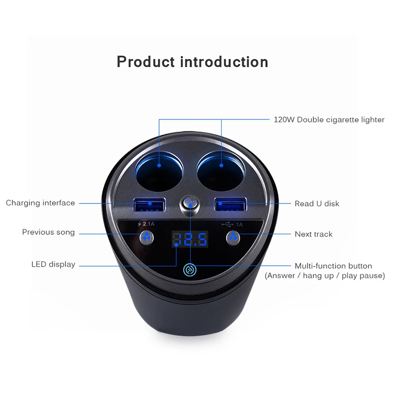 Bluetooth беспроводной автомобильный fm-передатчик Mp3 плеер держатель чашки Handsfree