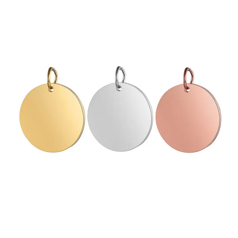

Wholesale 30pc/lot DIY Glossy Round Stainless Steel Charms Pendant Sun Jewelry Components Girls Women Making Jewelry