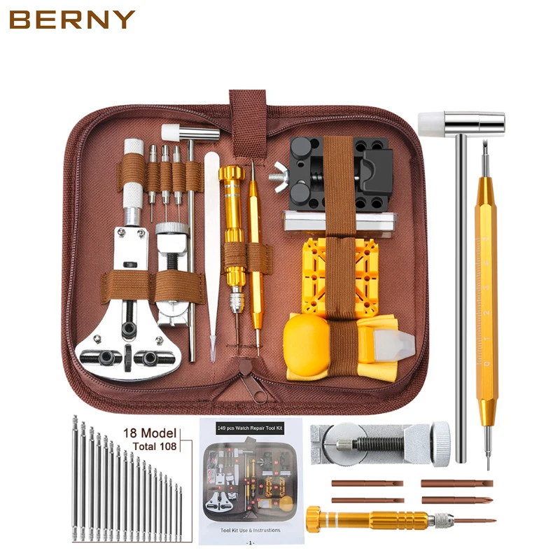 BERNY Watch Tools 14Set of Repair Tool Kit Clock Bracelet Movement Housing Link Pin Spring Bar Remover Набор Инструментов.  - buy with discount