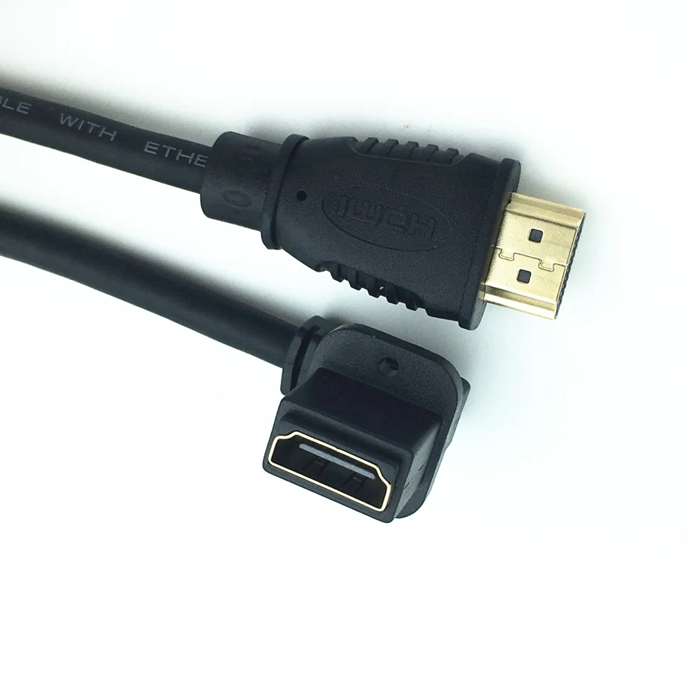 

1.5m HDMI male to female panel mount90 Degree left Angle extension Gold plated Cable