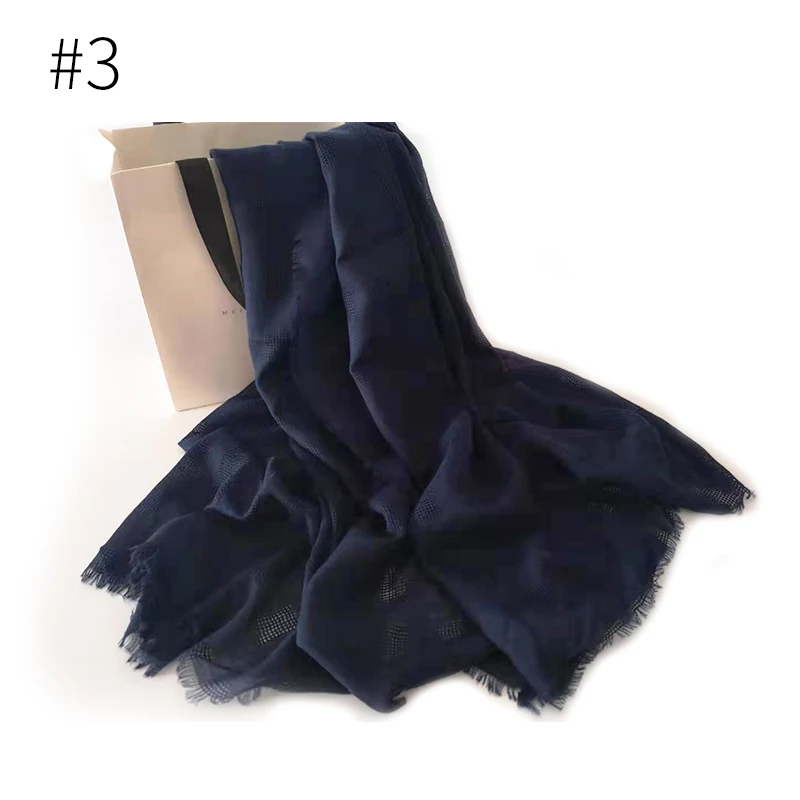 Number 3 color Fashion solid color scarf viscose scarf piercing plaid shawl plain scarves maxi hijab muslim head hijabs wrap muffler 10pcs/lot - Color: Number 3 color