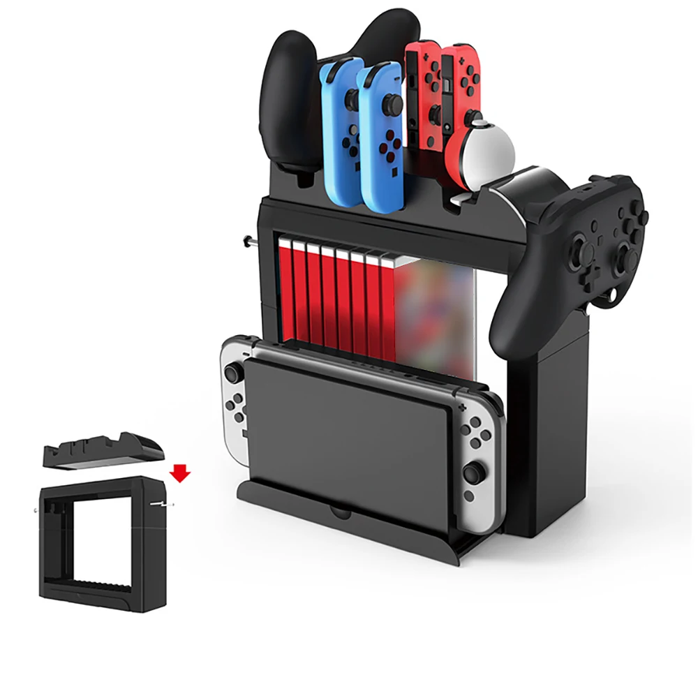 

Controller Charging Storage Rack For Switch Joy-Con Pro Game Controller Charger Game Board Fast Charging Dock Game Disc