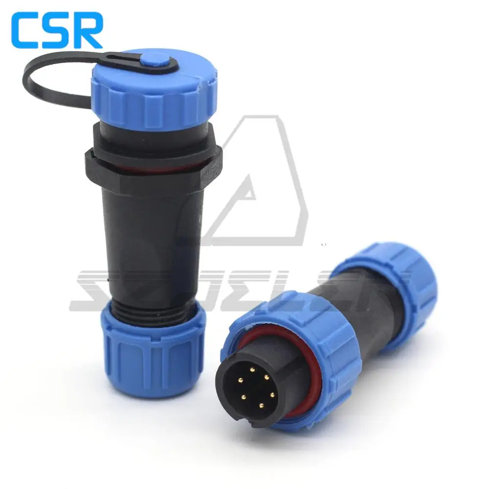 SP13 6pin водонепроницаемый разъем IP68 питания провод к проводу электронные разъемы