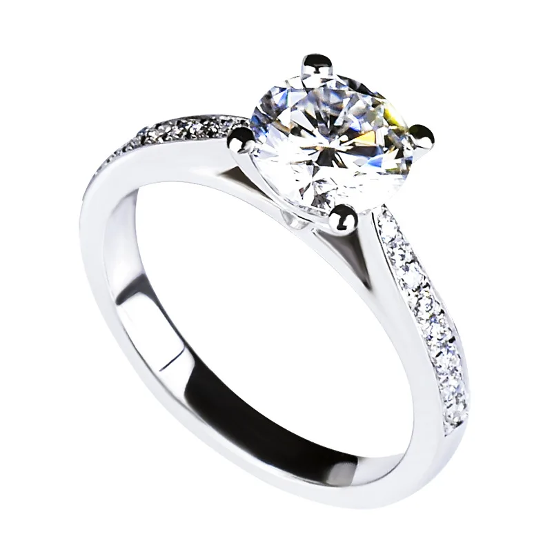 

Женское дизайнерское кольцо из серебра 925 пробы, с бриллиантами в четырех каратах