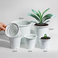 plastic planters with saucers flower plant pots modern decorative gardening pot with drainage hole for all house plants flowers