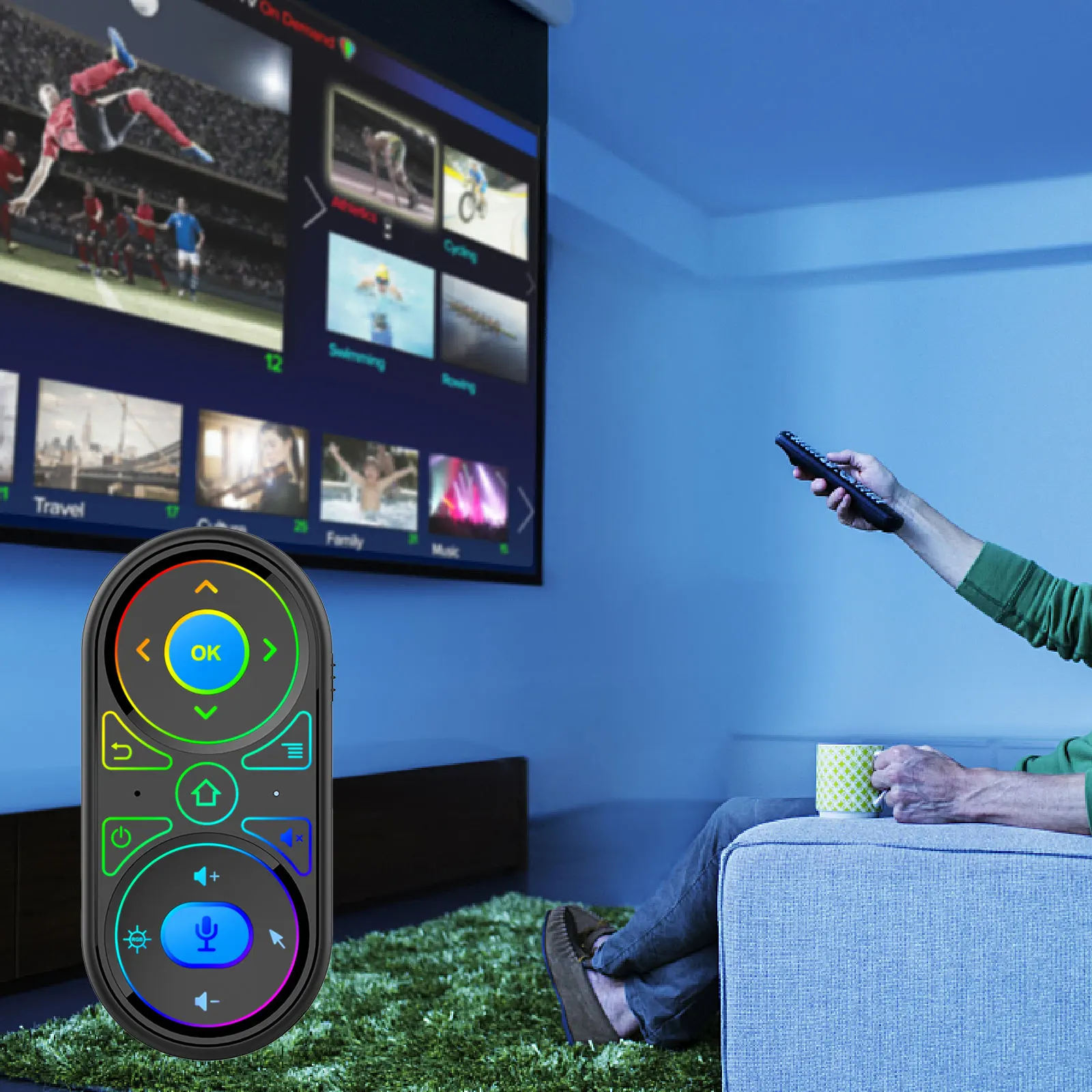 USB G11 Voice Remote Control With Colorful Backlight Learning Set-Top Box Control-Black | Электроника