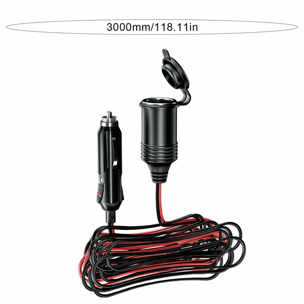 

3Meter 12v / 24v Car Extension Cable For Waterproof Cigarette Lighter Battery Car Terminal Alligator Clip Socket Adapter