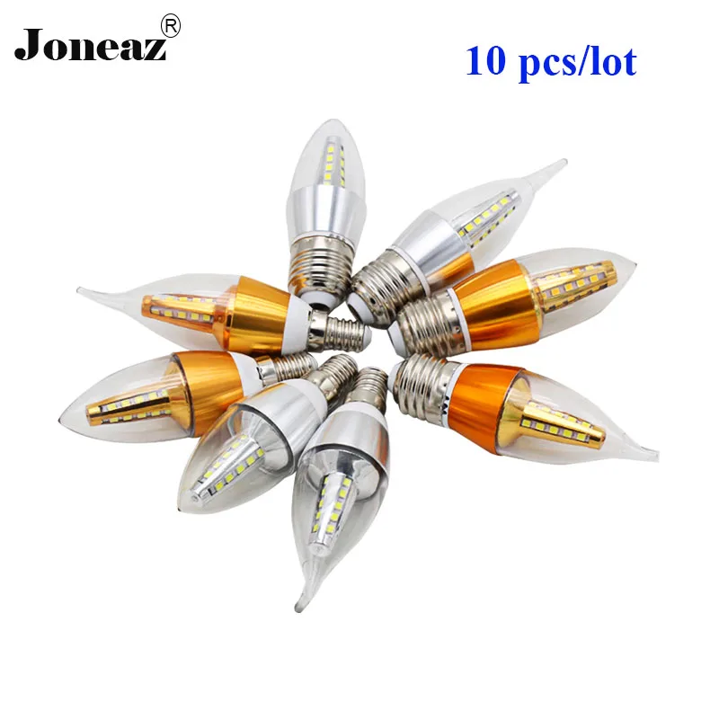 Bombilla led e14 e27 Свеча лампа ampoule 220 В 5 Вт люстра с кристаллами Освещение lampadine золотой