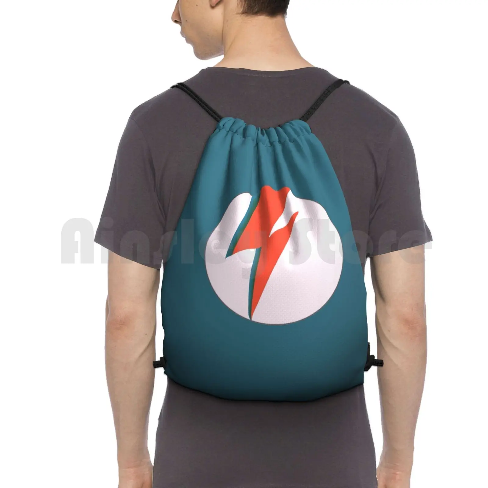 

David Bowie Blue Backpack Drawstring Bag Riding Climbing Gym Bag David Bowie Red Blue Green Icon Major Tom Ziggy 70S 80S