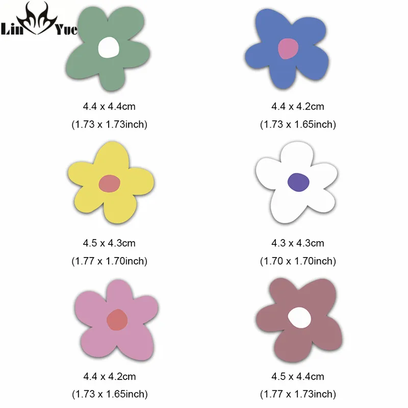 

LinYue 6pcs Colourful Flower Sticker Creative Cute Flowers Waterproof Hand Account Diary Planner Stationery Stickers