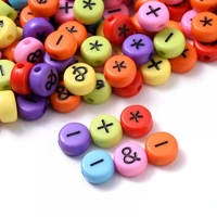 diy 100pcslot 47mm mixed colors symbol letter acrylic beads charms bracelet necklace accessories for jewelry making beads