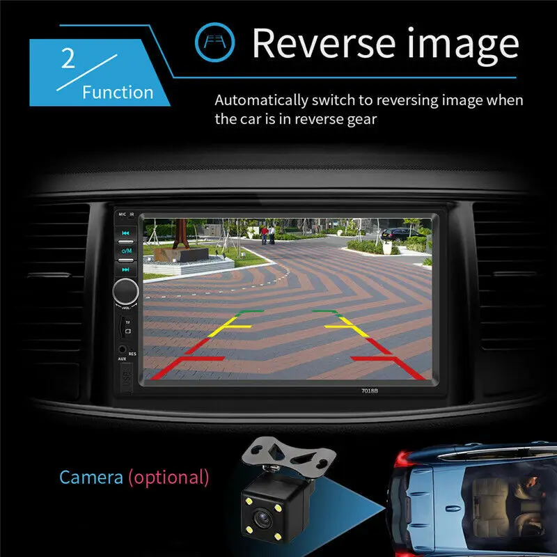 2 Din Car Stereo 7 HD Radio Bluetooth FM Audio MP5 Player 2Din Autoradio Support Rear View Camera 7018B | Автомобили и мотоциклы