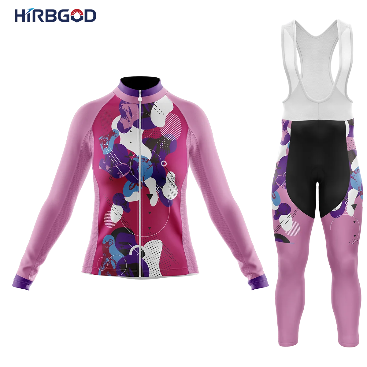 HIRBGOD Cycling Sets In Promotion Color Irregular Graphics Bodysuit Refreshing Women Clothing Ladies Knitted Suit | Спорт и