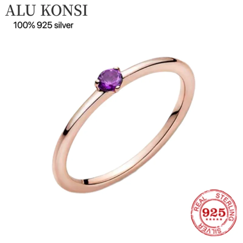 

2021 New hot sale 925 Sterling Silver pan Ring Rose Golden Shine Ring With Crystal Fit original For Women Gift Fashion Jewelry