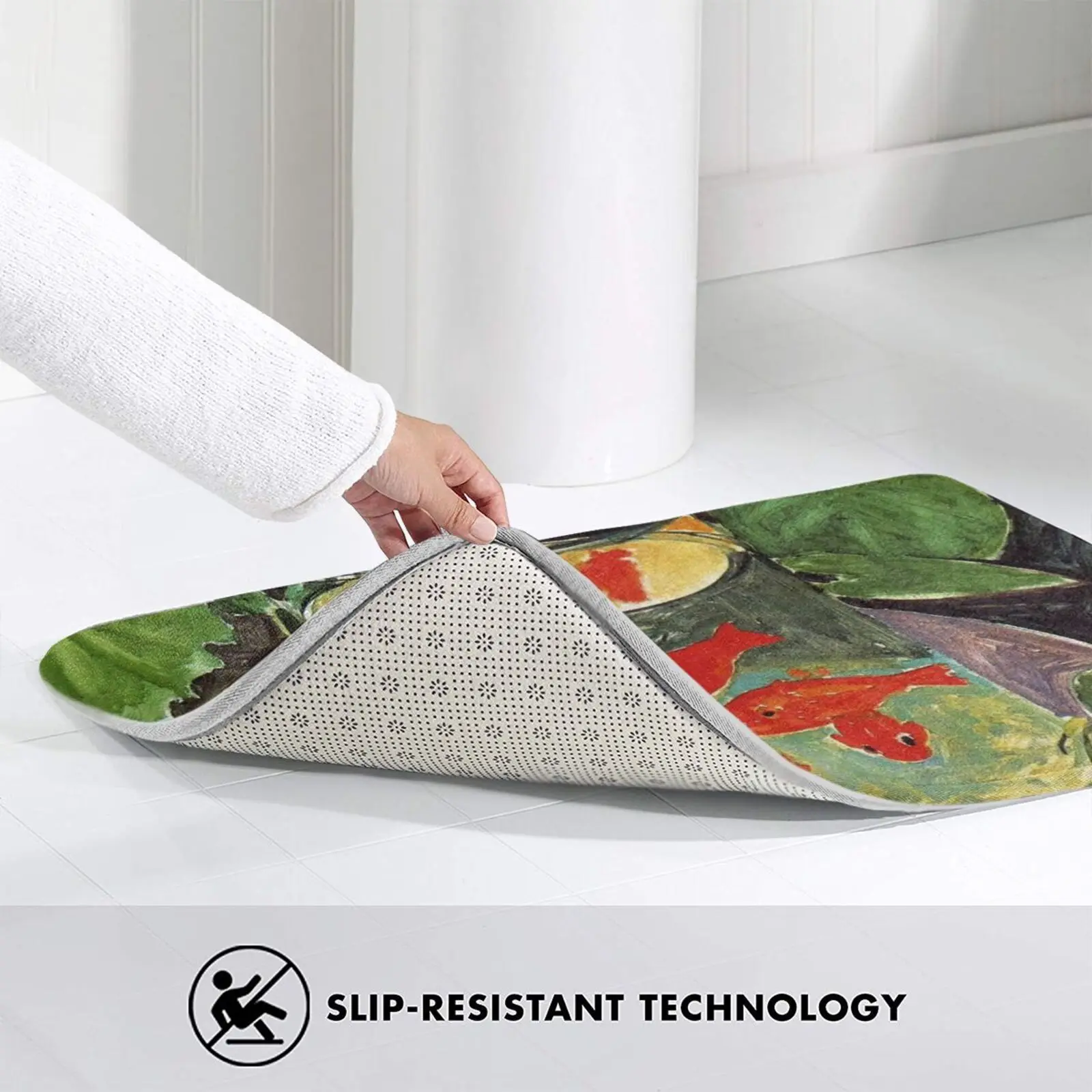 Мягкий Противоскользящий коврик с изображением золотых рыбок 1 шт. | Дом и сад