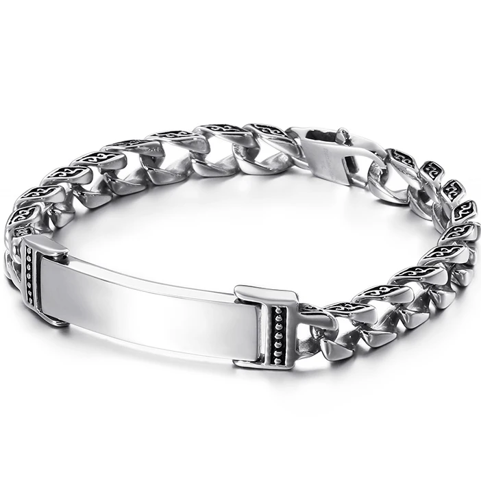 Style 2 Винтажный крест из нержавеющей стали, мужской браслет, застежка омаров, Мужские Цепочка, ID браслеты металлические браслеты подарки лучшим друзьям для него - Окраска металла: Style 2