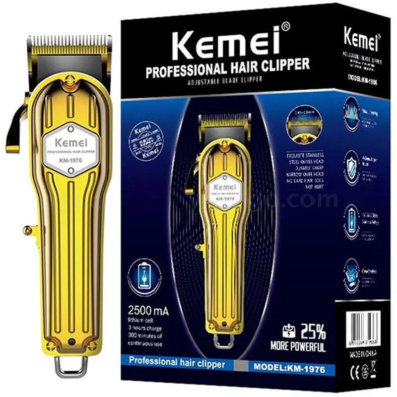 

Original rechargeable adjustable hair clipper metal housing hair trimmer electric beard fading blending hair cutting tool