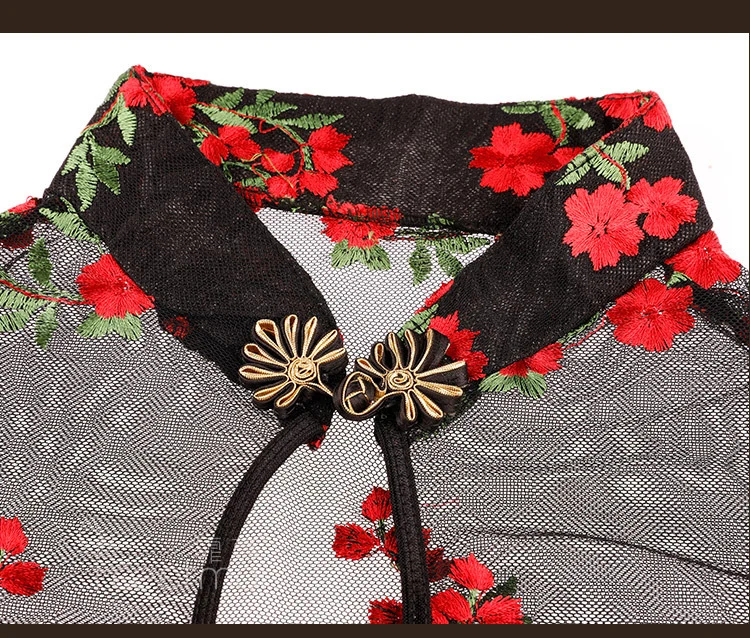 Мини китайское платье с разрезом Cheongsam Qi Pao нижнее белье женское вышитое платье-чанпао прозрачная сетчатая комбинация сексуальные горячие эротические вечерние платья