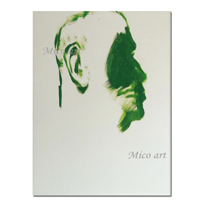 

Современный Рождественский подарок без рамки абстрактная картина маслом с человеческим лицом Холст Картина чистая ручная работа Настенна...