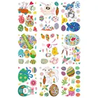 9 листов Счастливой Пасхи съемные наклейки для окон двойная сторона с персонажами из мультфильмов с изображением кролика и яиц настенные Стикеры для домашнего декора пасхальные вечерние поставки