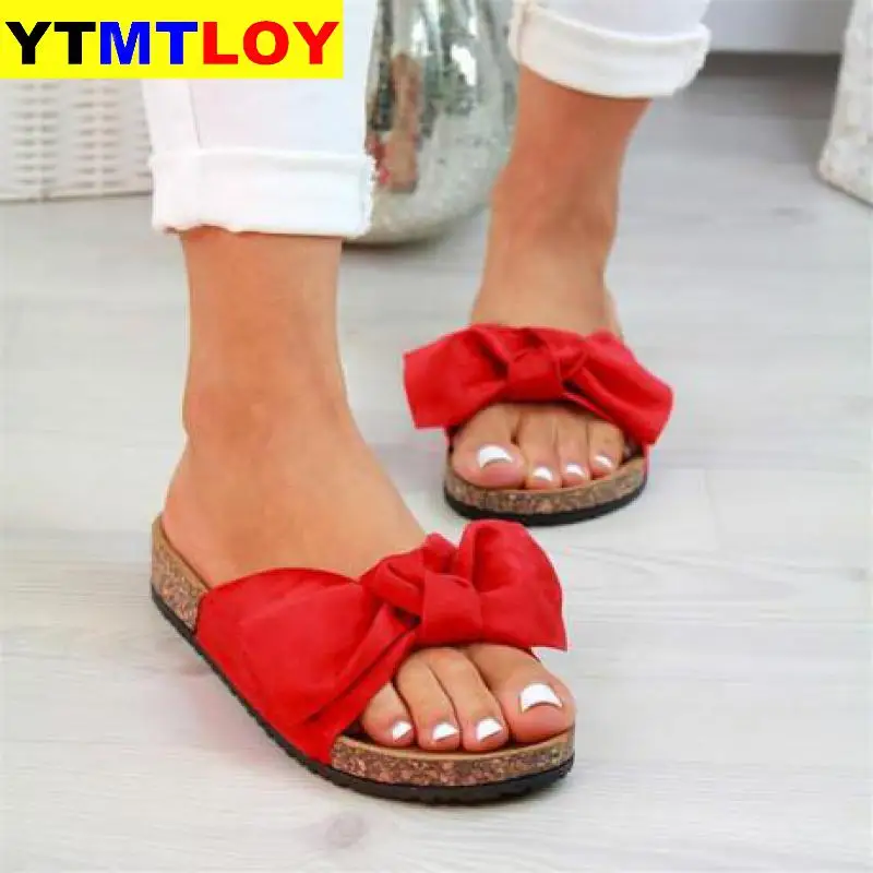 

Bow Leopard Women Slipper Summer Open Toe Platform Slide Ladies Hollow Light Slip On Sandals Woman Shoes Wedge Sandals 599