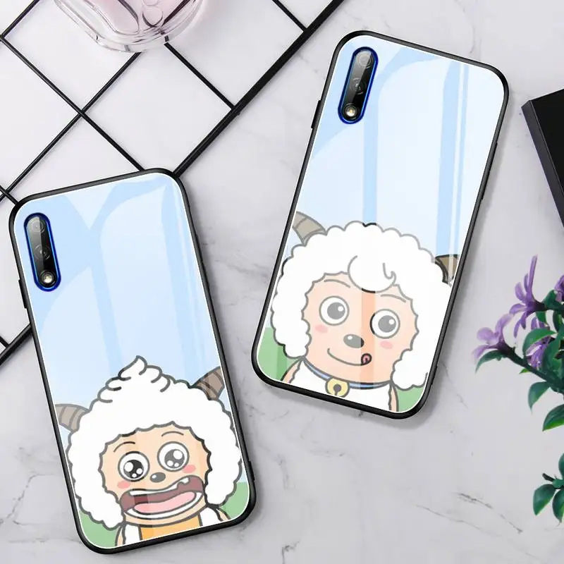 Стеклянный чехол для телефона с изображением милого волка и овец чехлы Huawei P20 Pro P30