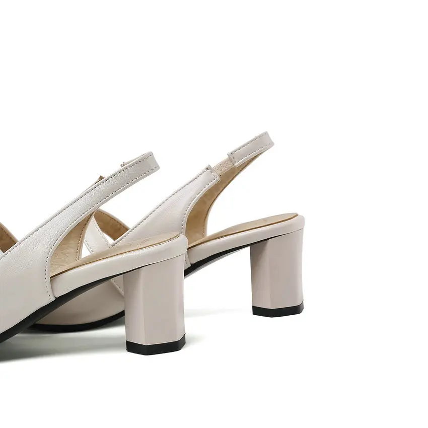 Женские босоножки с острым носком QUTAA черные туфли из искусственной кожи