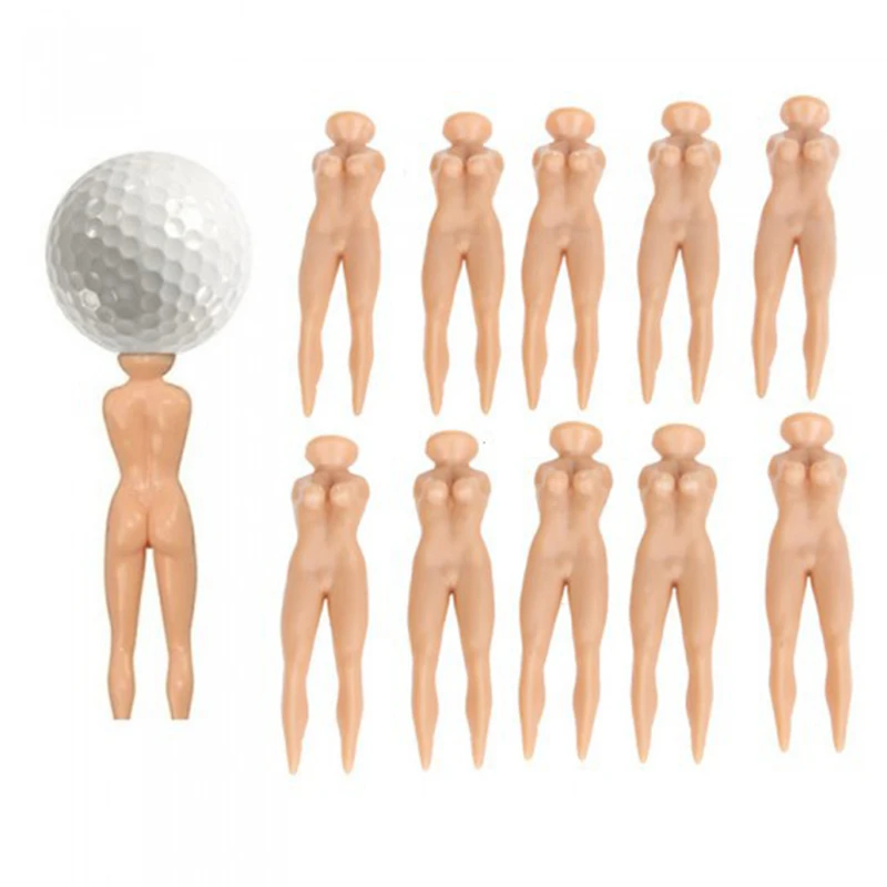 

10Pcs/lot Plastic Novelty Naked Nude Lady Golf Tee Tees Training 76mm Golf Dropshipping Support Practice Bulk