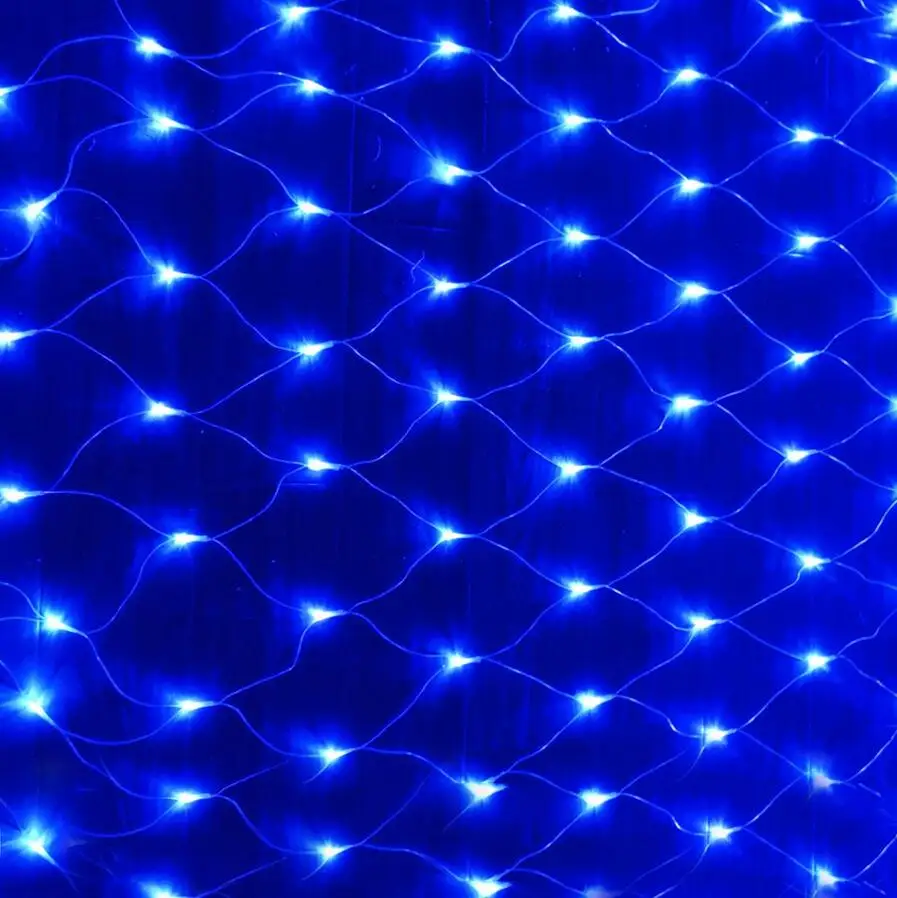 Blue Thrisdar 2x2M 2X3M светодиодный сетчатый Сказочный светящийся шнурок, дерево-светло-бежевый палантин, Рождественская елка, отель, уличная, праздничная Свадебная сетка, сосулька, свет - Emitting Color: Blue
