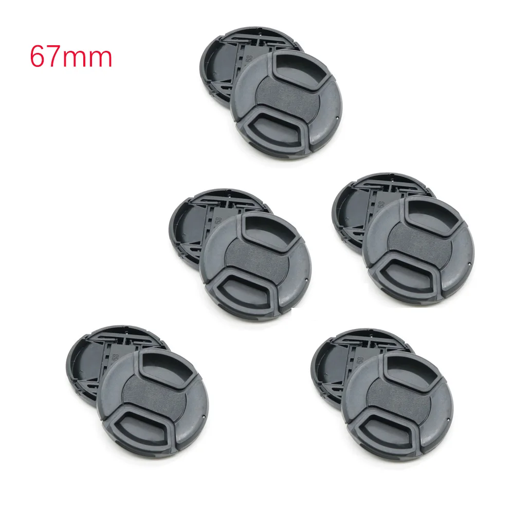 

10PCS 67mm Center Pinch Snap-on Front Lens Cap hood Cover for Nikon Canon Sony Protector New Camera Cover Top