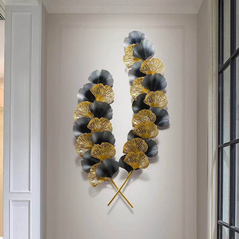 Новые китайские кованые железные листья гинкго настенные подвески подвеска для