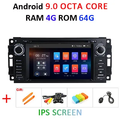 4G 64G DSP Android 9,0 Автомобильный мультимедийный dvd-плеер GSP стерео для Chrysler/300C/jeep/Compass/Dodge/Grand/Cherokee Автомагнитола OBD2 - Цвет: 4G 64G