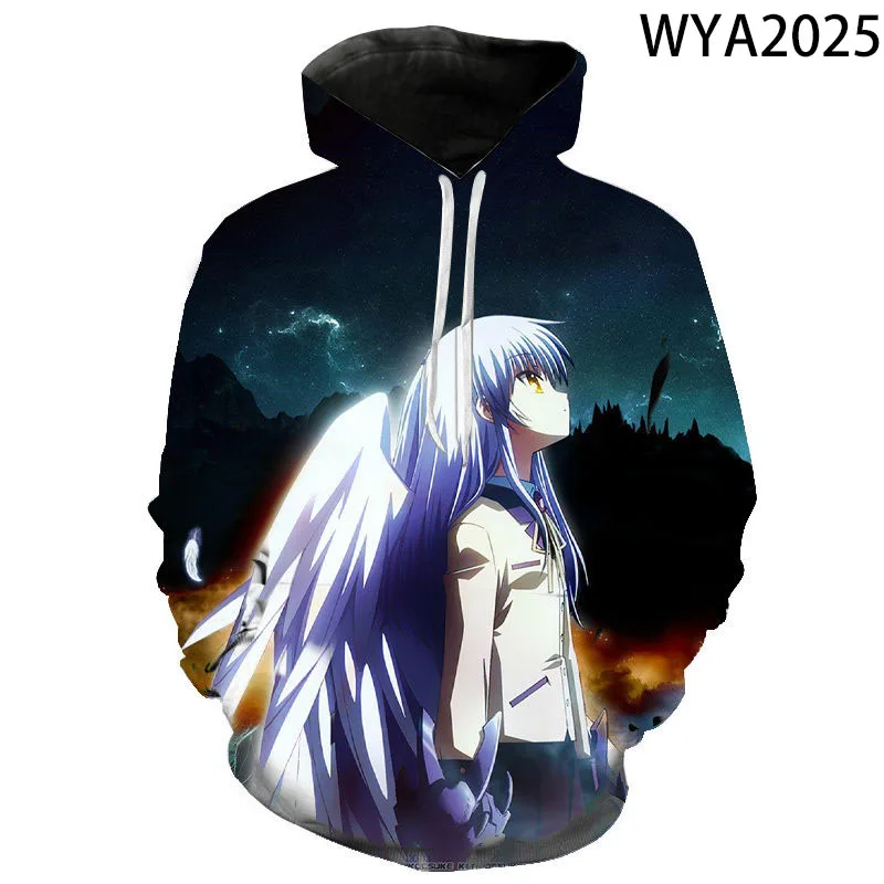 

New Angel Beats Fashion Casual Hoodies 3D Printed Men Women Children Cool Pullove Sweatshirts Hoody Streetwear Hooded Tops