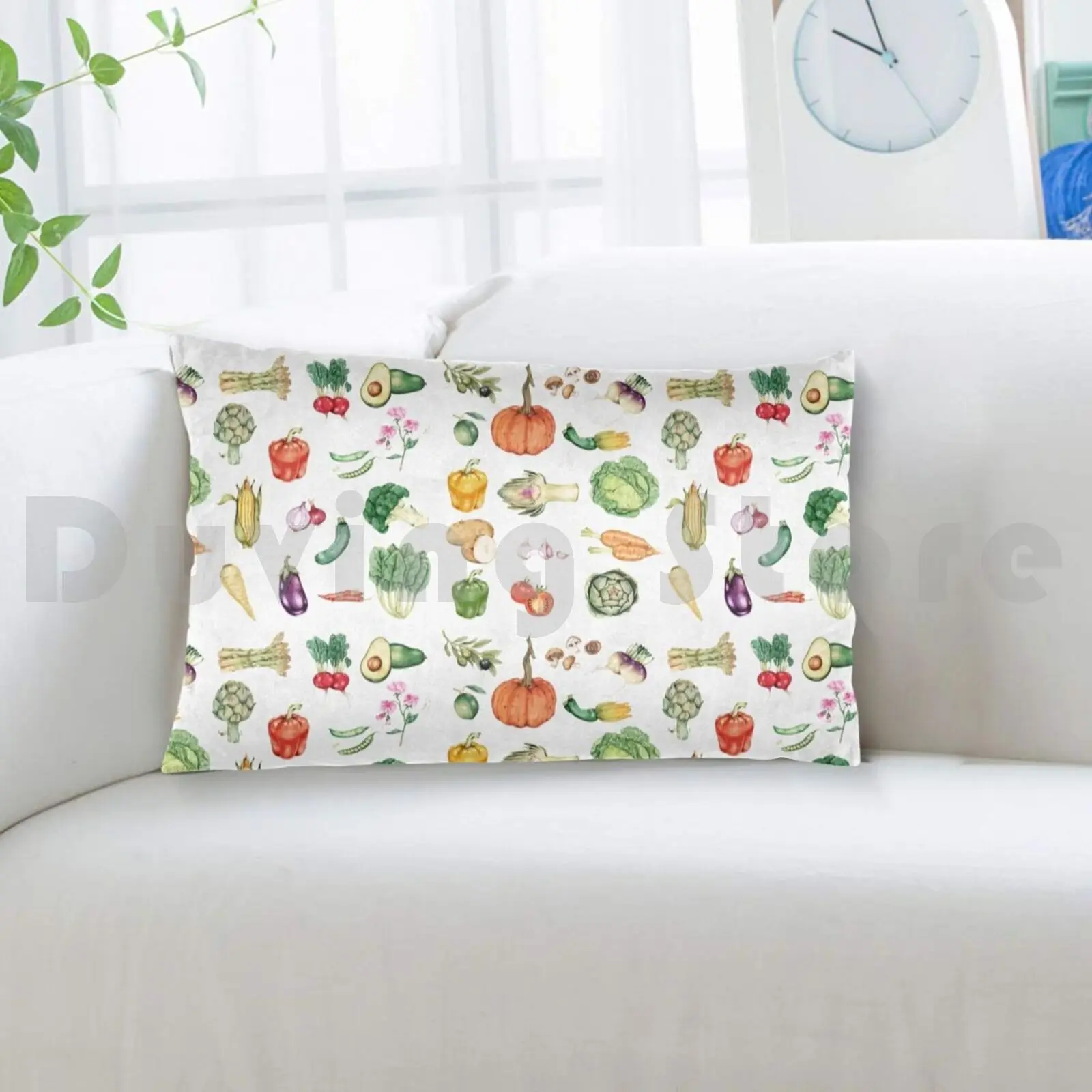 Наволочка с нашивкой для овощей 50x75 наволочка подушки сада тыквы авокадо моркови