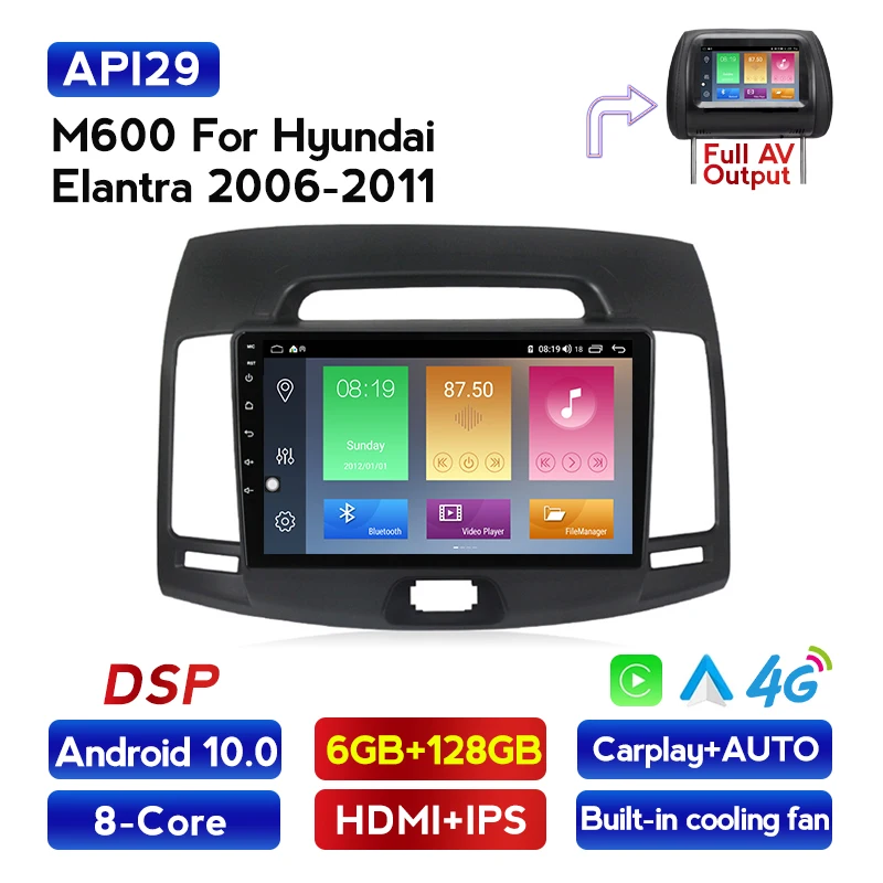 Автомагнитола MEKEDE для Hyundai Elantra 4 HD 2006-2012 мультимедийный видеоплеер навигатор GPS