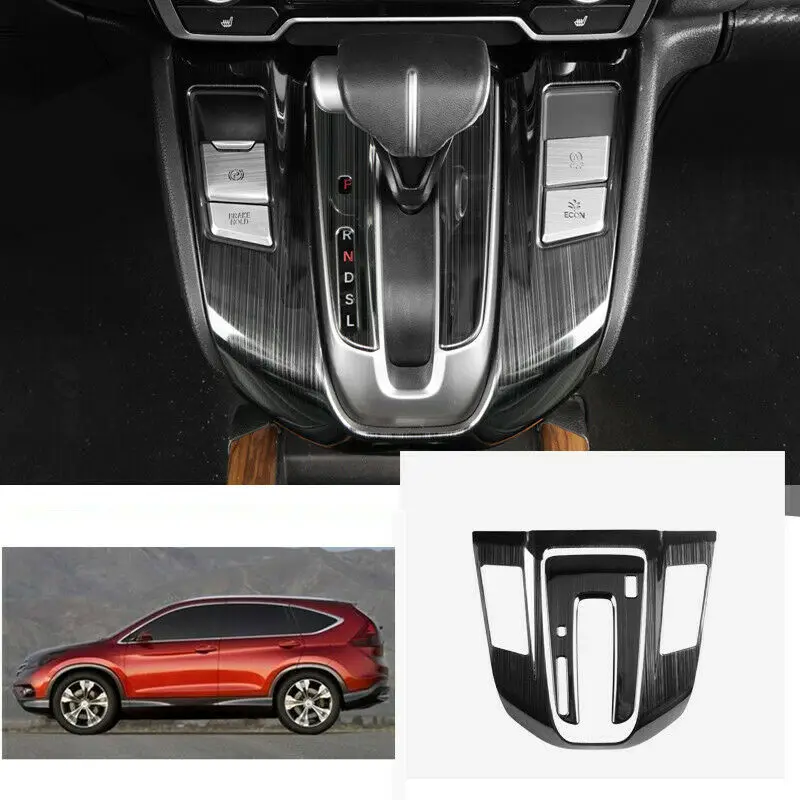 

For Honda CRV 2017-2021 Black brushed central console Gear shift panel trim Car modification Auto parts