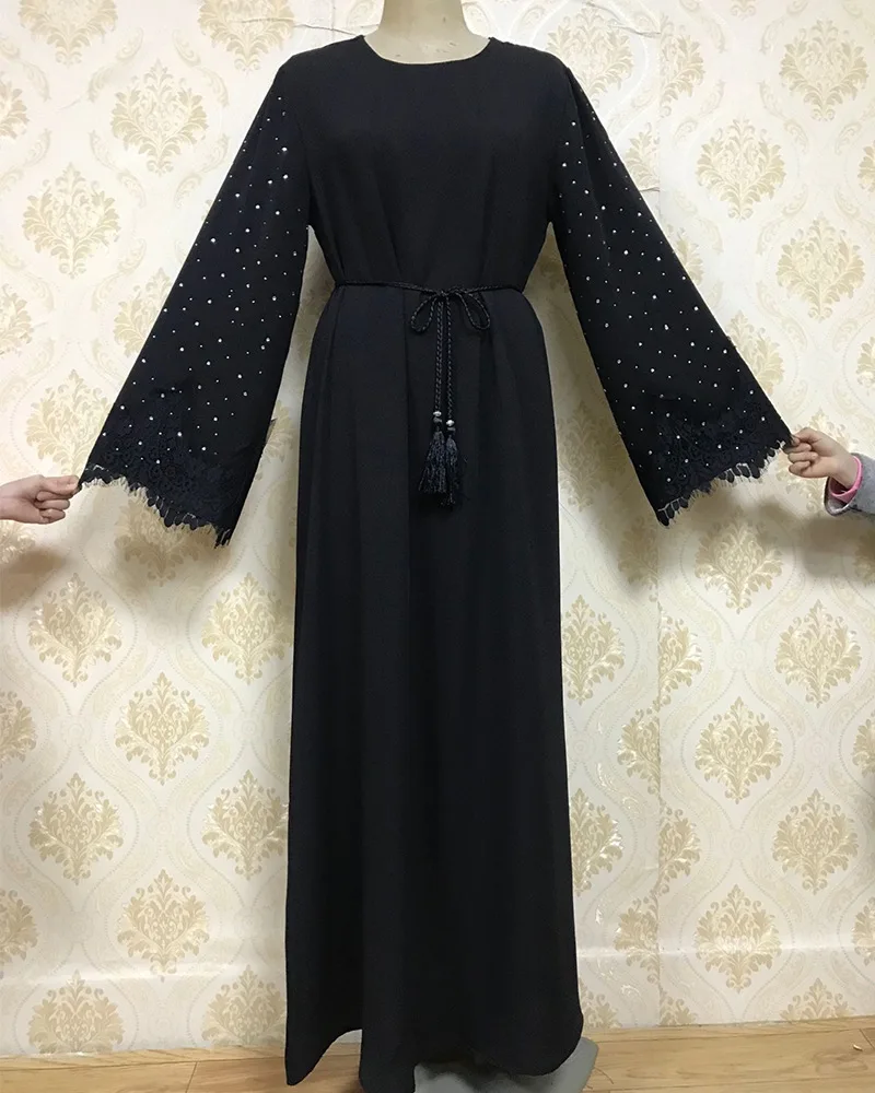 Арабское мусульманское женское Свободное длинное платье Abaric Abaya Jubah на шнуровке