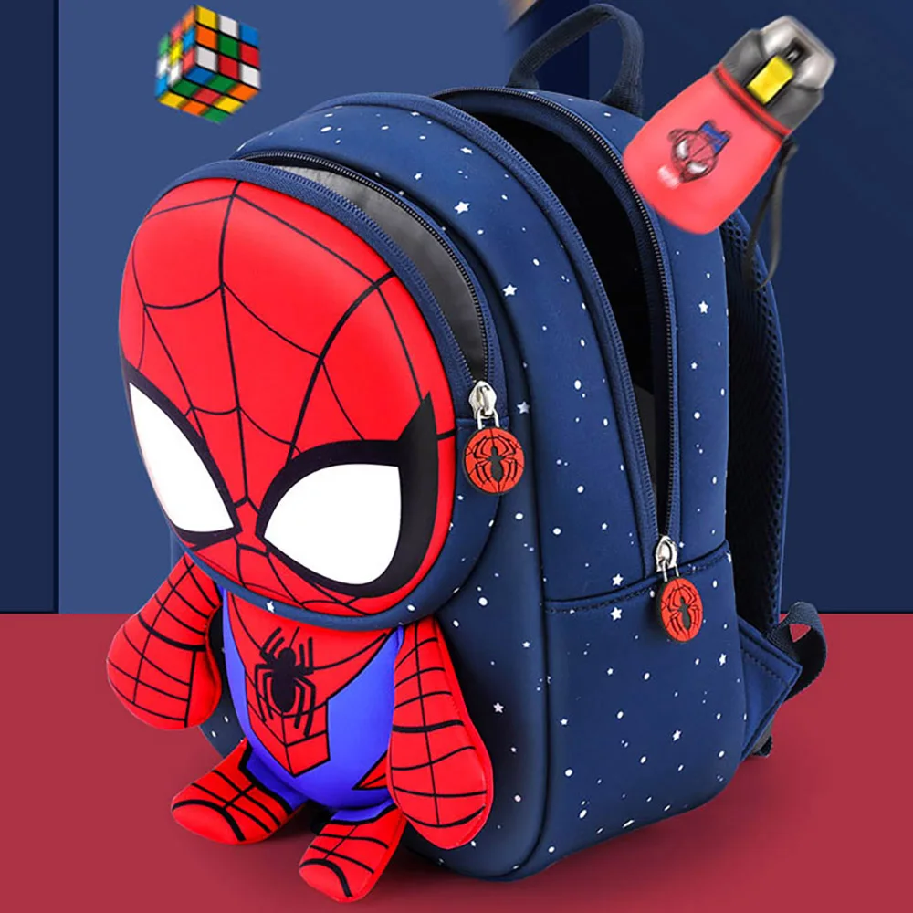 2021 New Disney Spider-Man School Bag Kindergarten Boys Children Cartoon Small Backpack Captain America Travel Super Light Bag