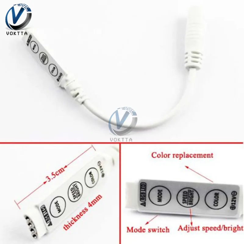 Светодиодный контроллер одноцветная Светодиодная лента с разъем постоянного