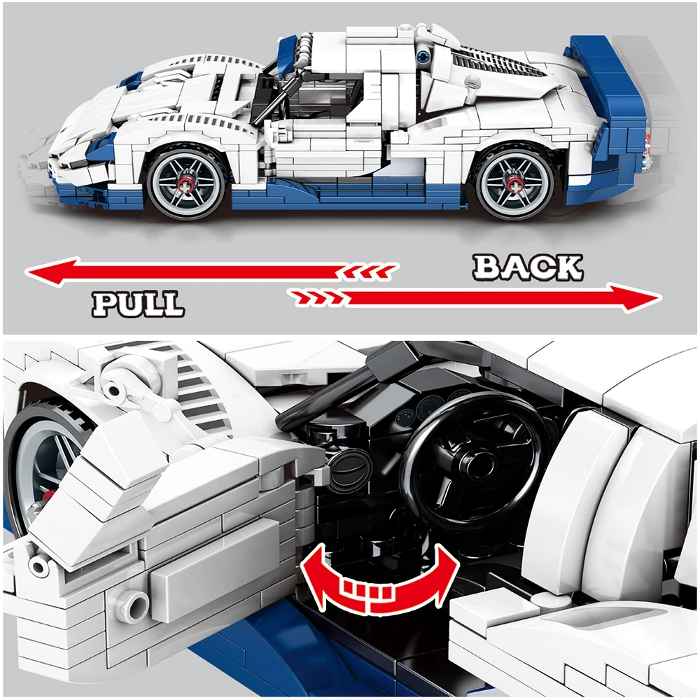 Детские игрушки серия Creator Ideas City Pull Back Speed Racer строительные блоки суперкар спортивный автомобиль кирпичи