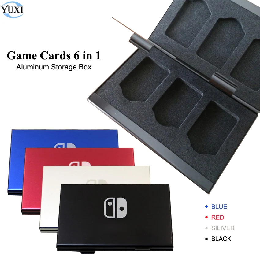 YuXi 6 в 1 алюминиевая коробка для хранения игровых карт Nintendo Switch держатель Жесткий