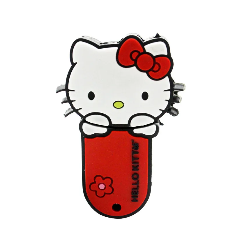 Usb-накопитель JASTER hello kitty с кошкой, 3 цвета, специальный подарок, Модный USB 2,0 с мультяшными животными, 32 ГБ, 16 ГБ, 64 ГБ, 8 ГБ, 4 Гб, usb-флешка - Цвет: Red