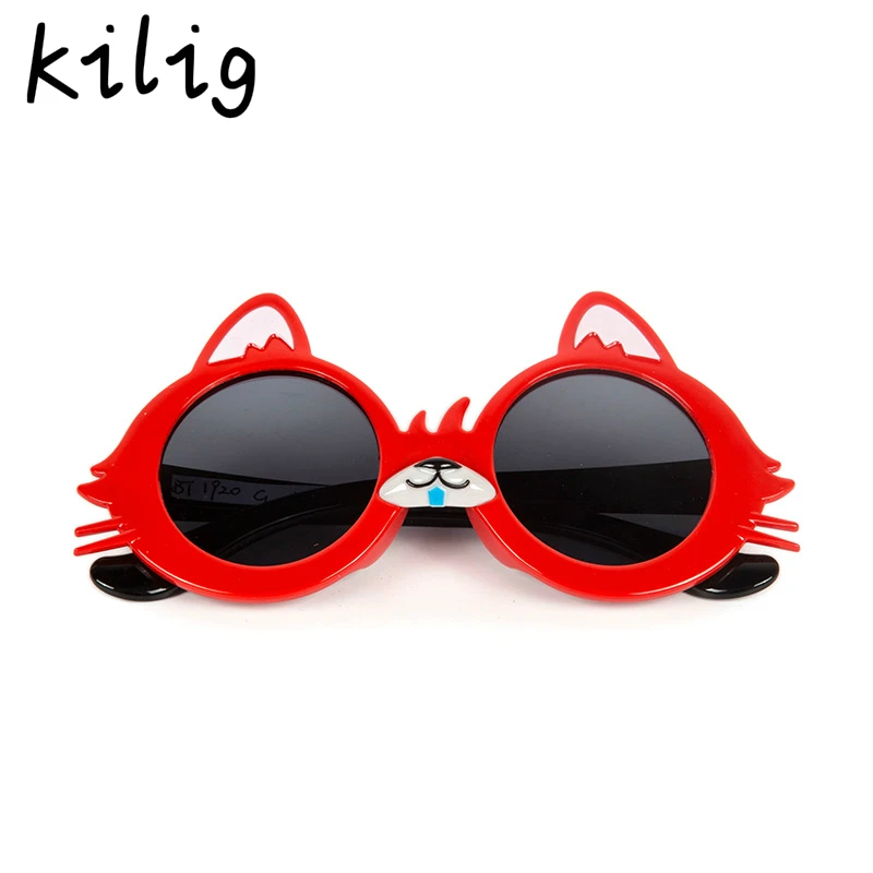 Милые детские розовые солнцезащитные очки kфк Детские Мультяшные UV400 с