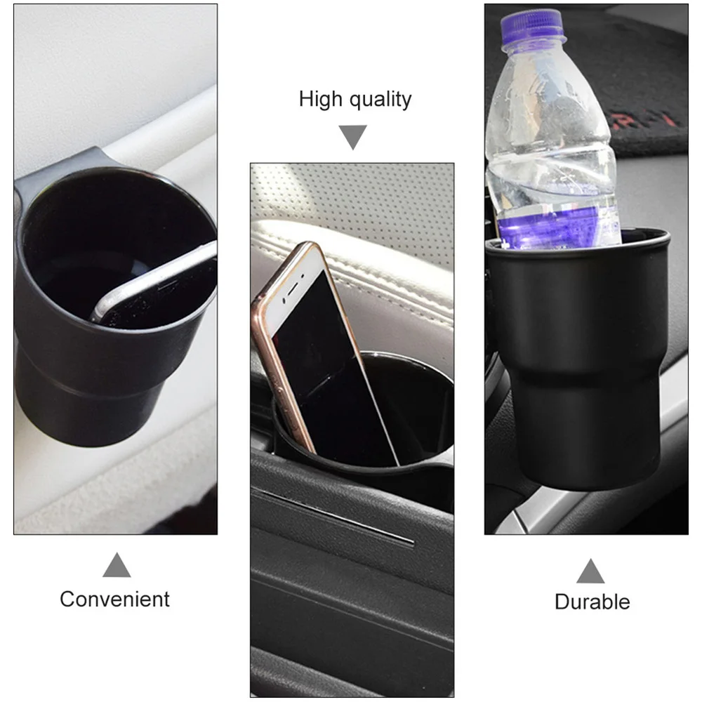 

3Pcs Car Beverages Holder Auto Seat Organizer Waste Storage Container (Black)
