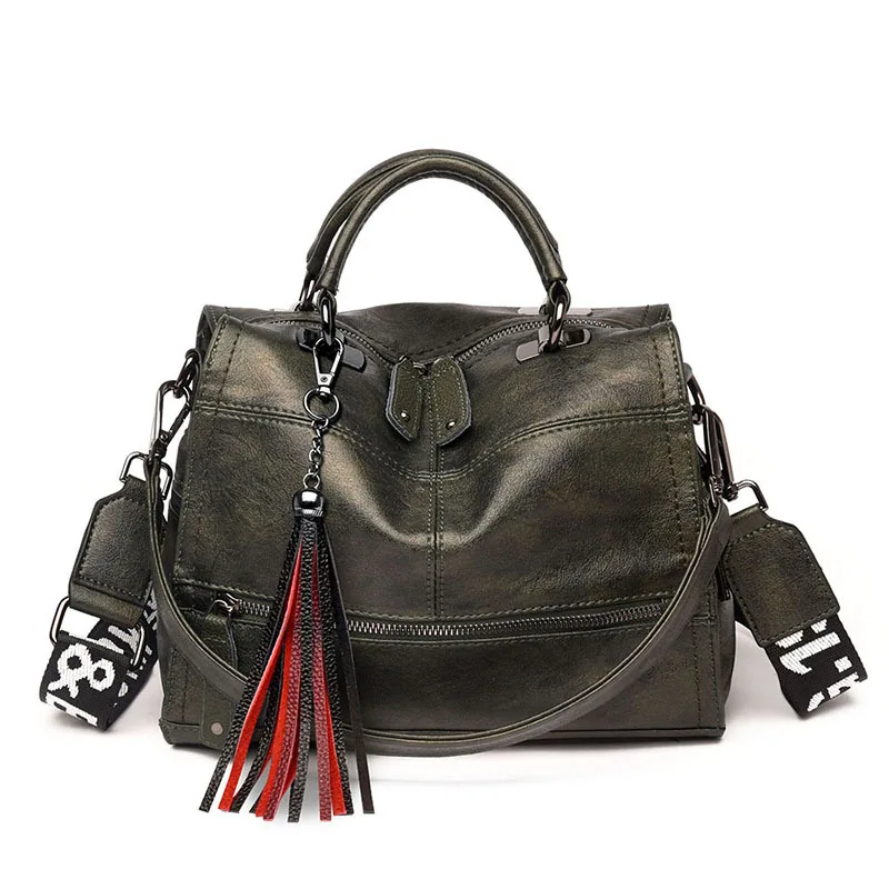 

Female Bag New Fashion Designer Handbags High Quality Ladies Handbag Shoulder Bag Women Retro Leather Tassel Luxury Handbag Hot